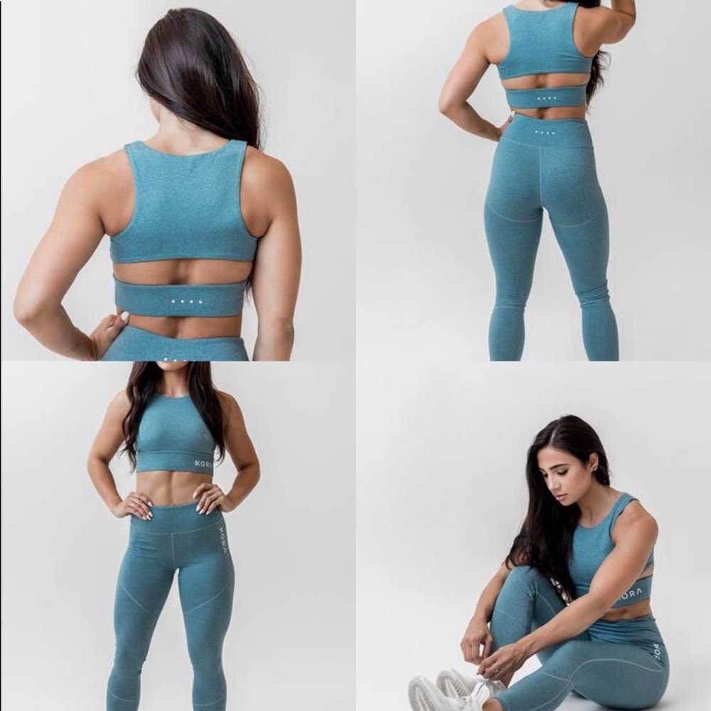 Kora Fitness teal blue XS sports bra